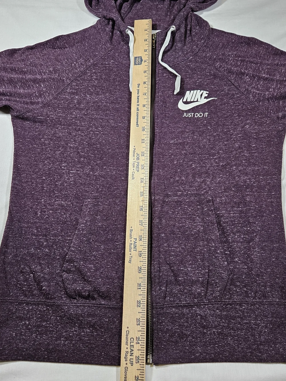 Nike Gym Vintage Just Do It Women's Lightweight Full Zip Hoodie Medium Purple